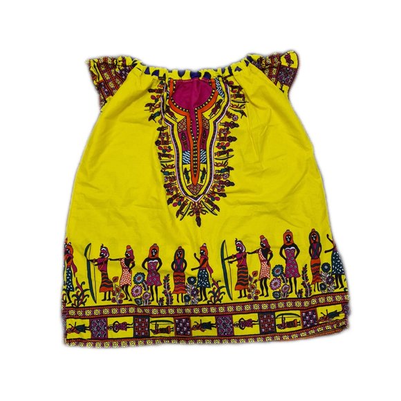 Juneteenth Custom Children's Grow with Me Multi-wear Yellow Dashiki Dress/Shirt - Picture 3 of 8
